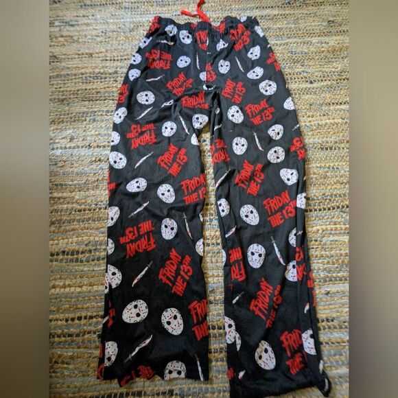 Friday the 13th Jason Voorhees Pajama Pants Men’s L Horror Sleep Lounge Black Re - Picture 8 of 9
